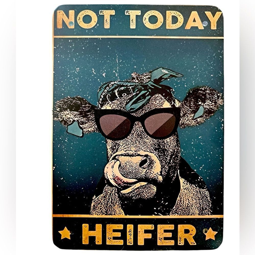 Not Today Heifer Wall Art - Black and Gold